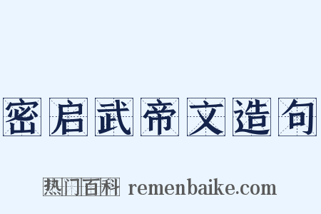 密启武帝文造句是什么意思的图片